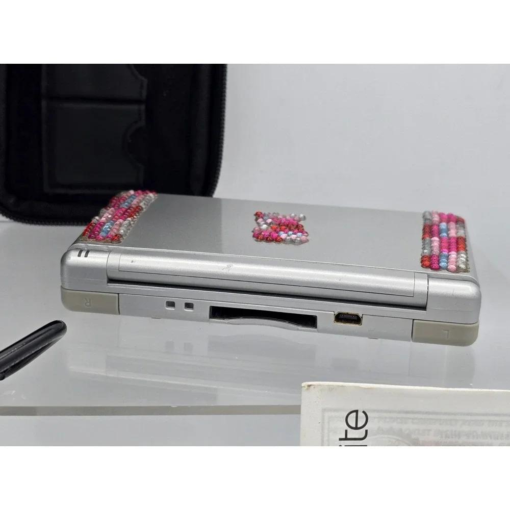 Nintendo DS Lite‎ Silver Bundle TESTED | USA Seller - NO CHARGER - W/ Mario Game